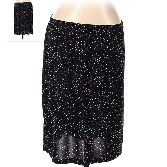 Bundle of Joy Black Multicolored Polka Dot Maternity Skirt Women's Large L EUC - Picture 1 of 6